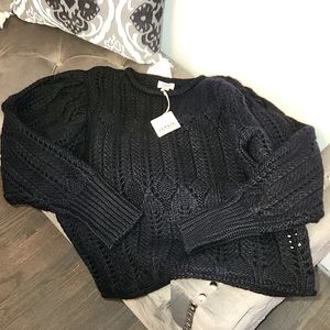 NWT A.N.A. / ANA PUFF SLEEVE CABLE KNIT SWEATER SZ M SOFT WITH SOME STRETCH